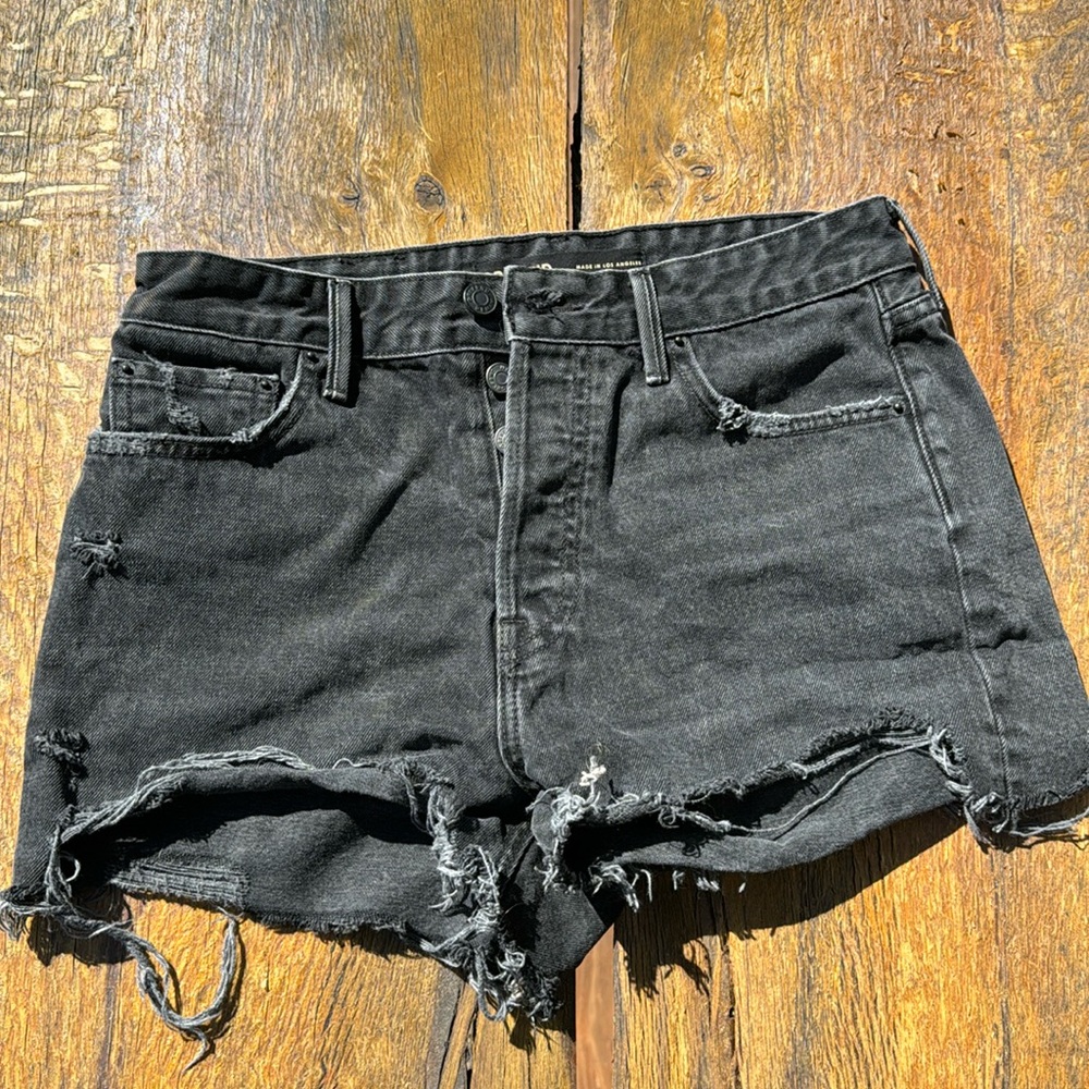 GRLFRND The Melena Black Denim Shorts